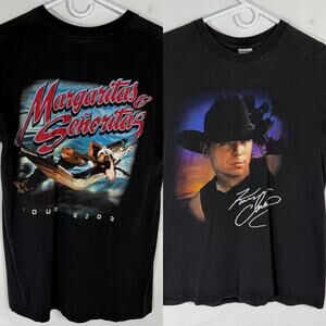 2003 KENNY CHESNEY Margaritas & Senoritas Concert  black t-shirt size Medium